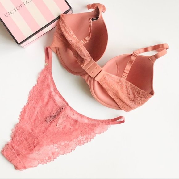 34D LARGE Victoria’s Secret pink tan bra set - Picture 5 of 5